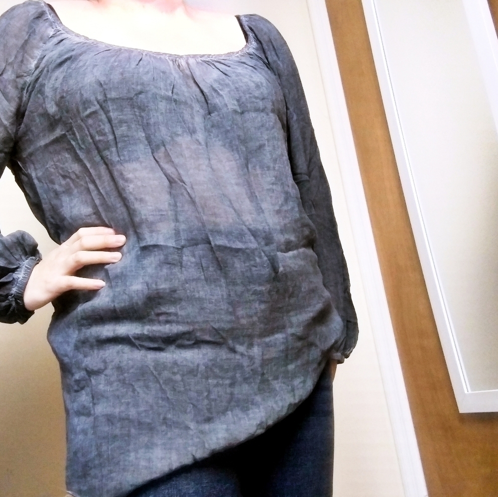 Anthro Saturday Sunday Semi-sheer Long Sleeve Top